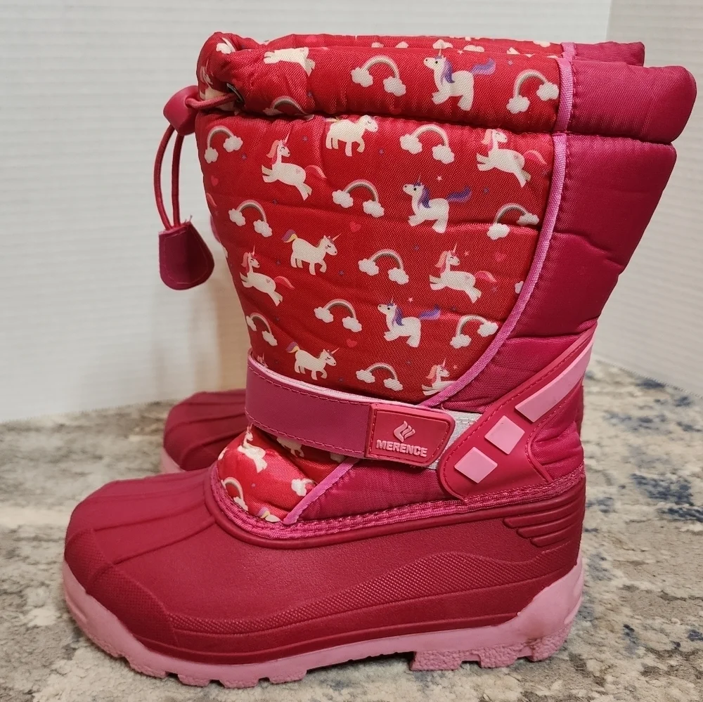 NWT Merence Unicorn Rainbow Pink Snow Boots. Kids size 2 or 33‎ eur.